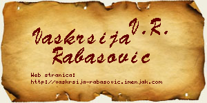 Vaskrsija Rabasović vizit kartica